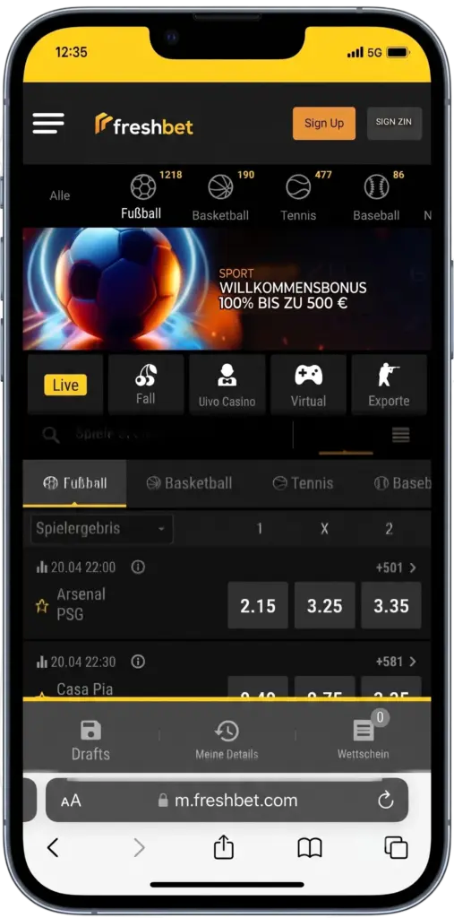 Freshbet Mobile App